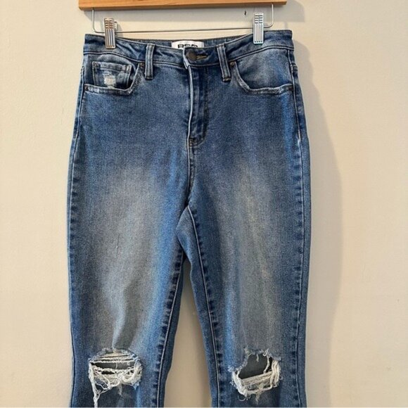 RSQ High Rise Straight Leg Distressed Raw Hem Jeans Size 27 - Picture 5 of 11